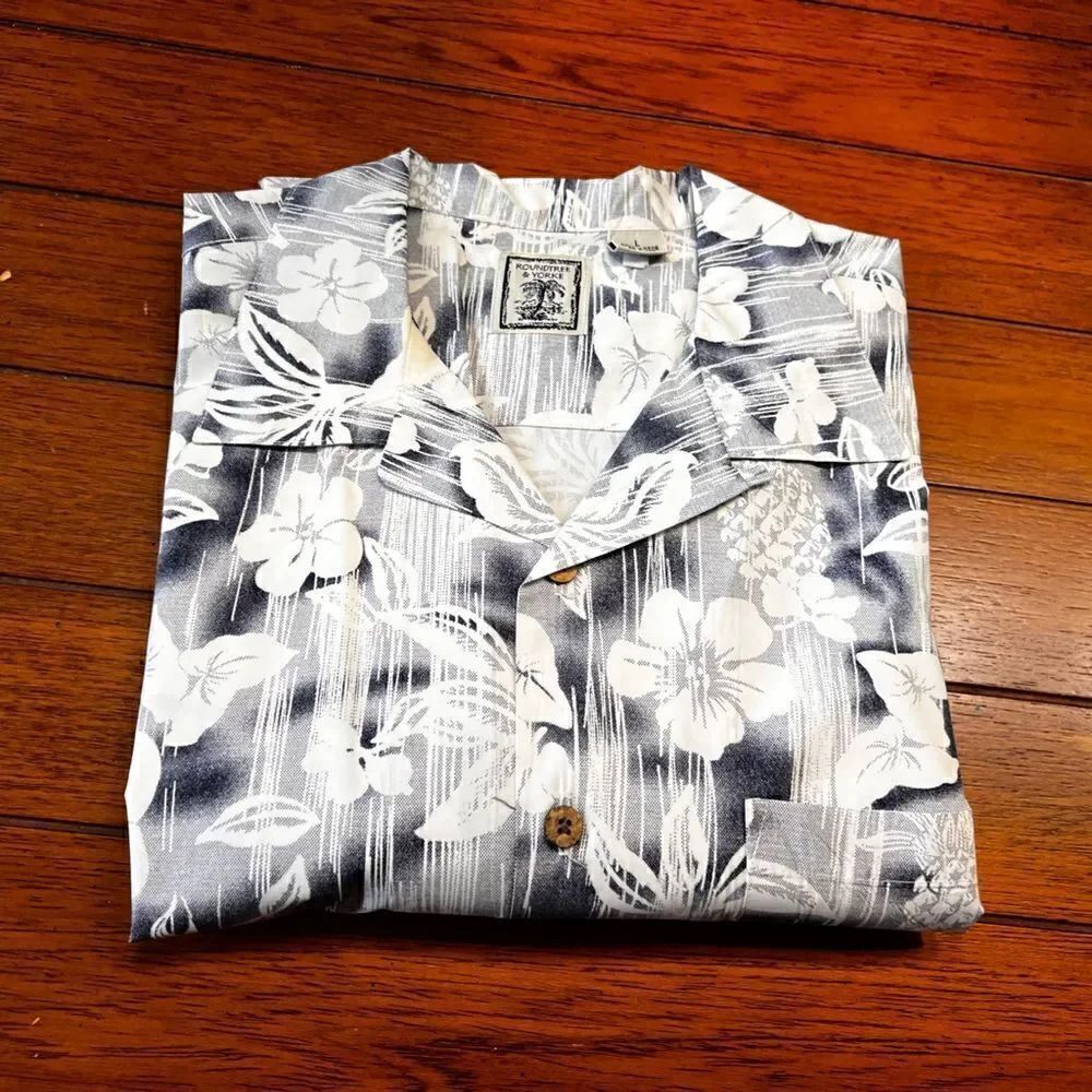 EUC Roundtree & Yorke Large Short Sleeve Hawaiian Shirt #MSOC31
